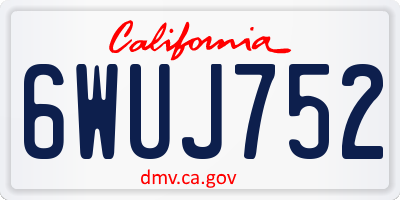 CA license plate 6WUJ752