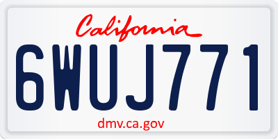 CA license plate 6WUJ771