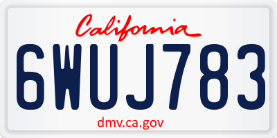 CA license plate 6WUJ783