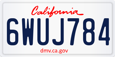 CA license plate 6WUJ784