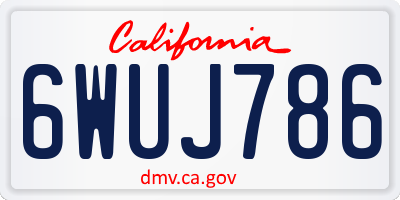 CA license plate 6WUJ786