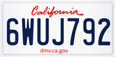 CA license plate 6WUJ792
