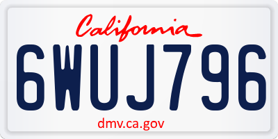 CA license plate 6WUJ796