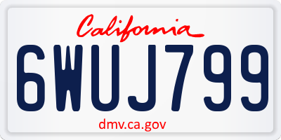 CA license plate 6WUJ799