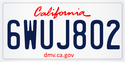 CA license plate 6WUJ802