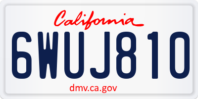 CA license plate 6WUJ810