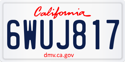 CA license plate 6WUJ817