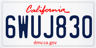 CA license plate 6WUJ830