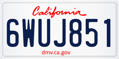 CA license plate 6WUJ851