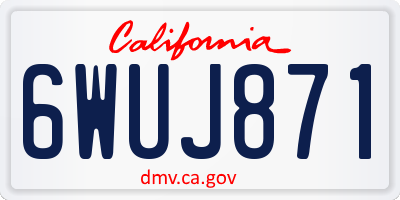 CA license plate 6WUJ871