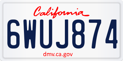 CA license plate 6WUJ874