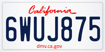 CA license plate 6WUJ875