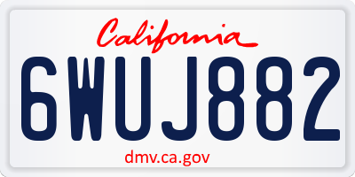 CA license plate 6WUJ882