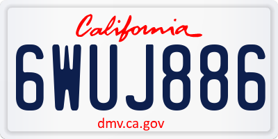 CA license plate 6WUJ886
