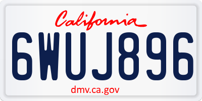 CA license plate 6WUJ896