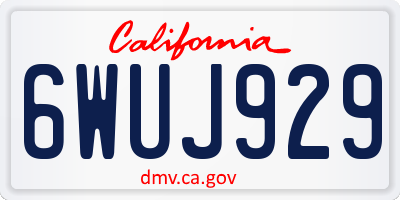 CA license plate 6WUJ929