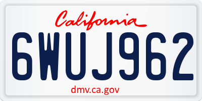 CA license plate 6WUJ962