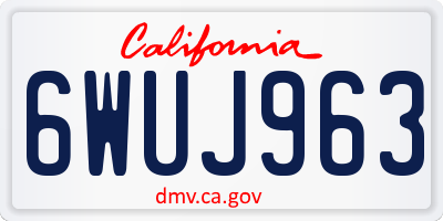 CA license plate 6WUJ963