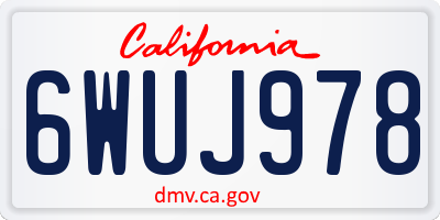 CA license plate 6WUJ978