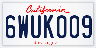 CA license plate 6WUK009