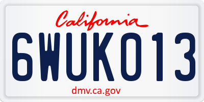 CA license plate 6WUK013