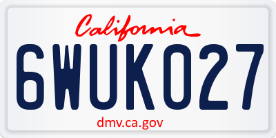 CA license plate 6WUK027
