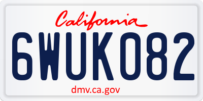 CA license plate 6WUK082