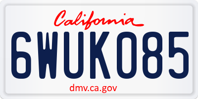CA license plate 6WUK085