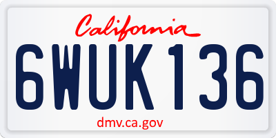 CA license plate 6WUK136