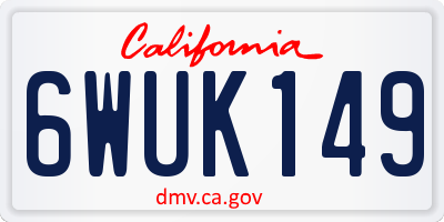 CA license plate 6WUK149