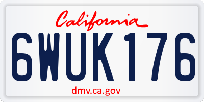 CA license plate 6WUK176
