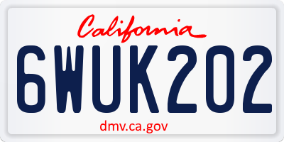 CA license plate 6WUK202