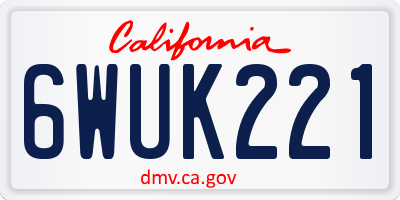 CA license plate 6WUK221