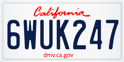 CA license plate 6WUK247