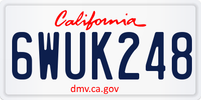 CA license plate 6WUK248