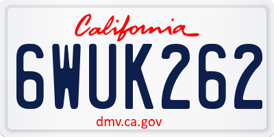 CA license plate 6WUK262