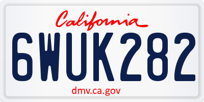 CA license plate 6WUK282