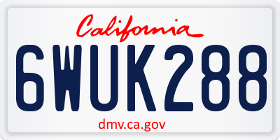 CA license plate 6WUK288