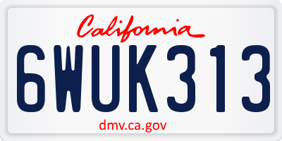 CA license plate 6WUK313