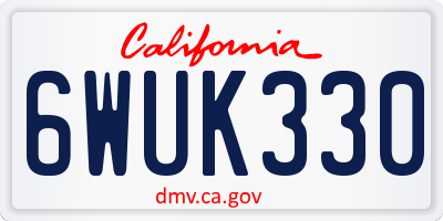CA license plate 6WUK330
