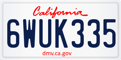 CA license plate 6WUK335