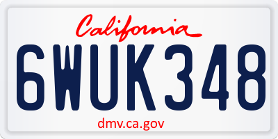 CA license plate 6WUK348
