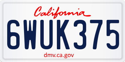 CA license plate 6WUK375