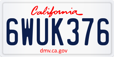 CA license plate 6WUK376