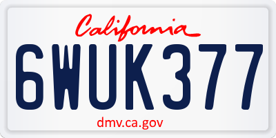 CA license plate 6WUK377