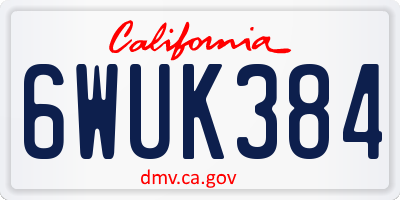 CA license plate 6WUK384