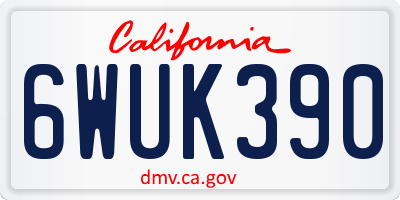 CA license plate 6WUK390