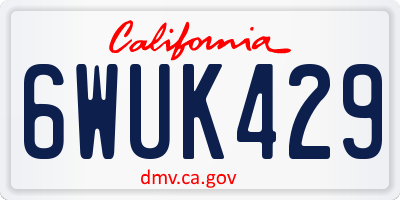 CA license plate 6WUK429