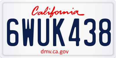 CA license plate 6WUK438