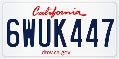 CA license plate 6WUK447